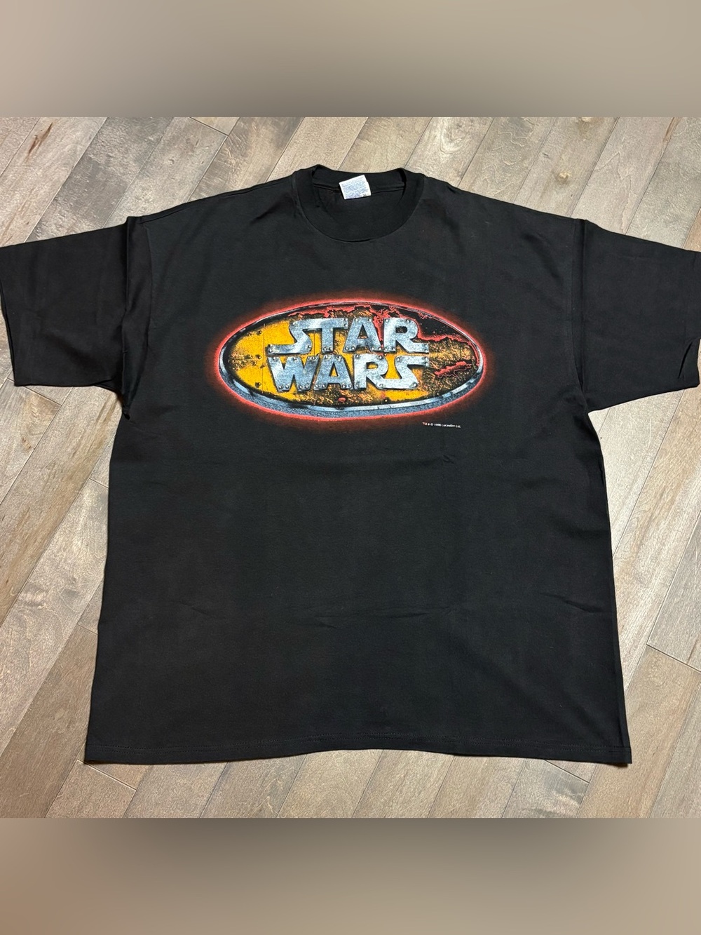 Vintage 1996 Star Wars Logo Tee XXL Deadstock Hanes Single Stitch
